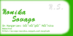 monika sovago business card